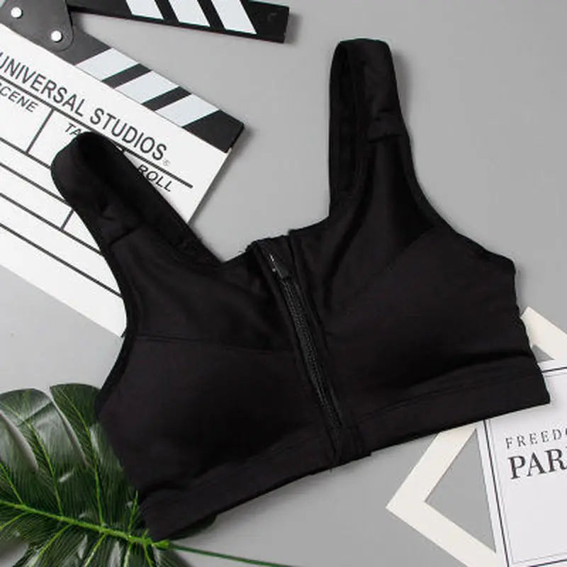 Zipper Shockproof Sports Bra