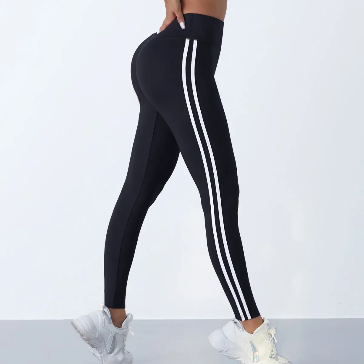 Striped Hip-Lift Leggings