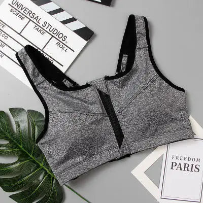 Zipper Shockproof Sports Bra