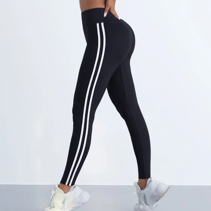 Striped Hip-Lift Leggings