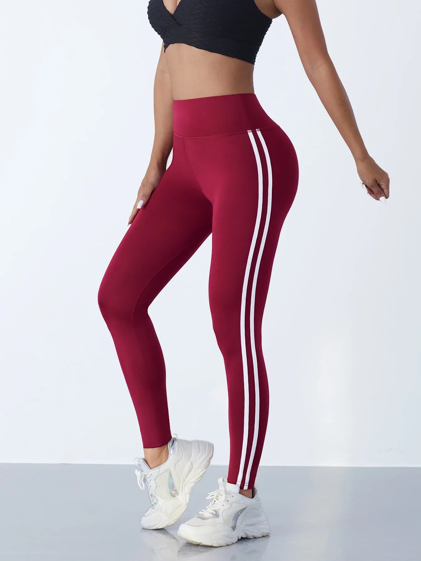 Striped Hip-Lift Leggings