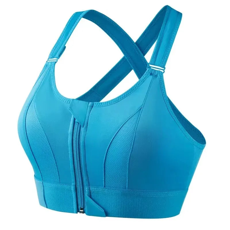 Front-Zip Support Sports Bra