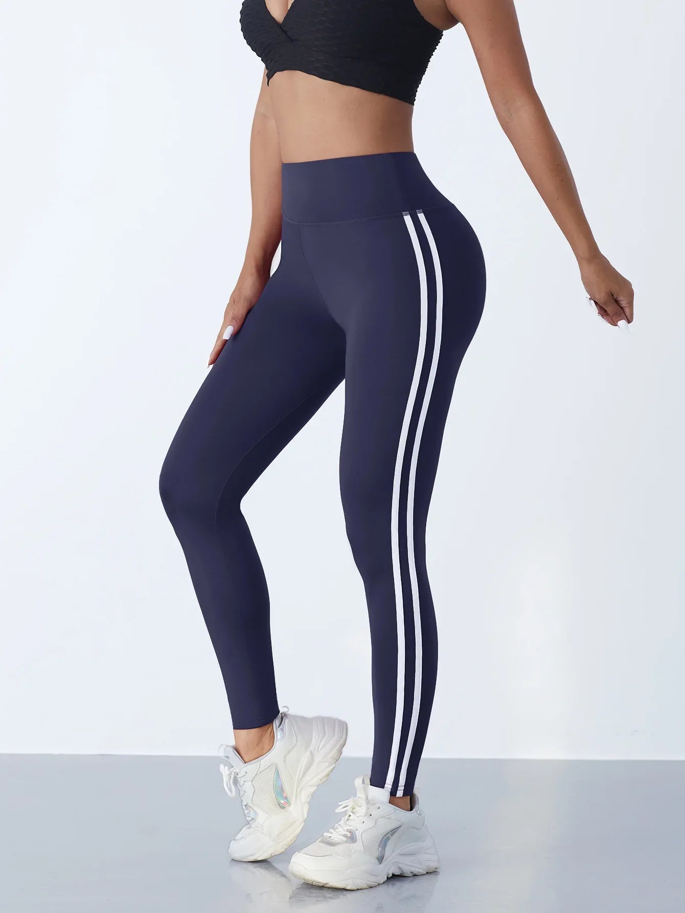 Striped Hip-Lift Leggings