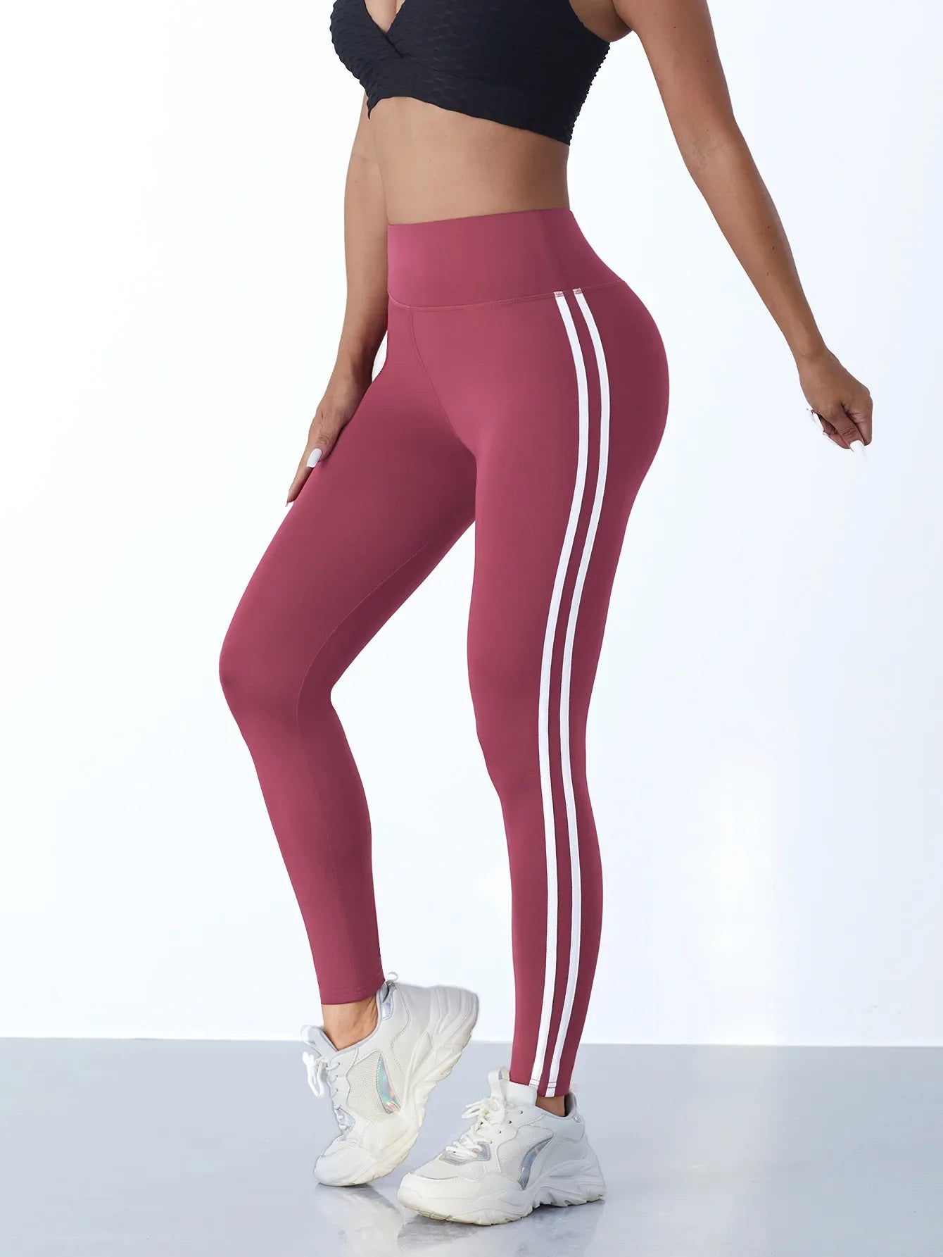 Striped Hip-Lift Leggings