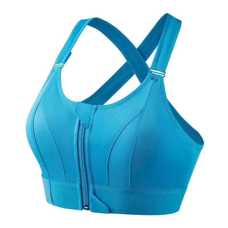 Front-Zip Support Sports Bra