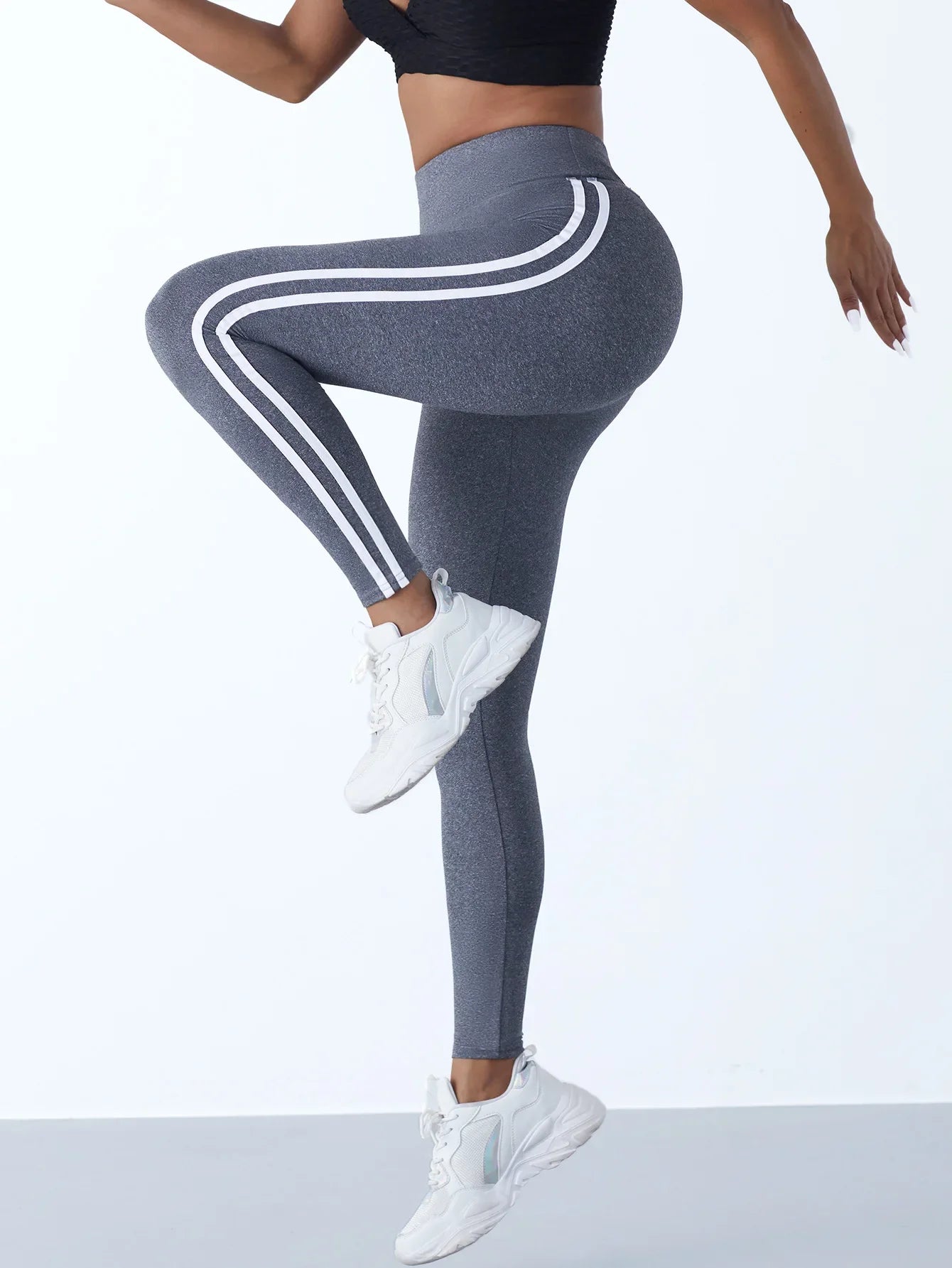 Striped Hip-Lift Leggings