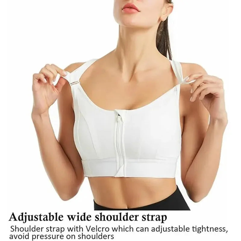 Front-Zip Support Sports Bra