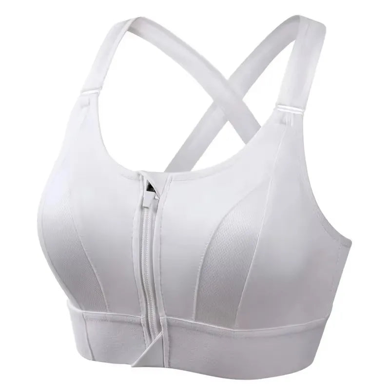Front-Zip Support Sports Bra