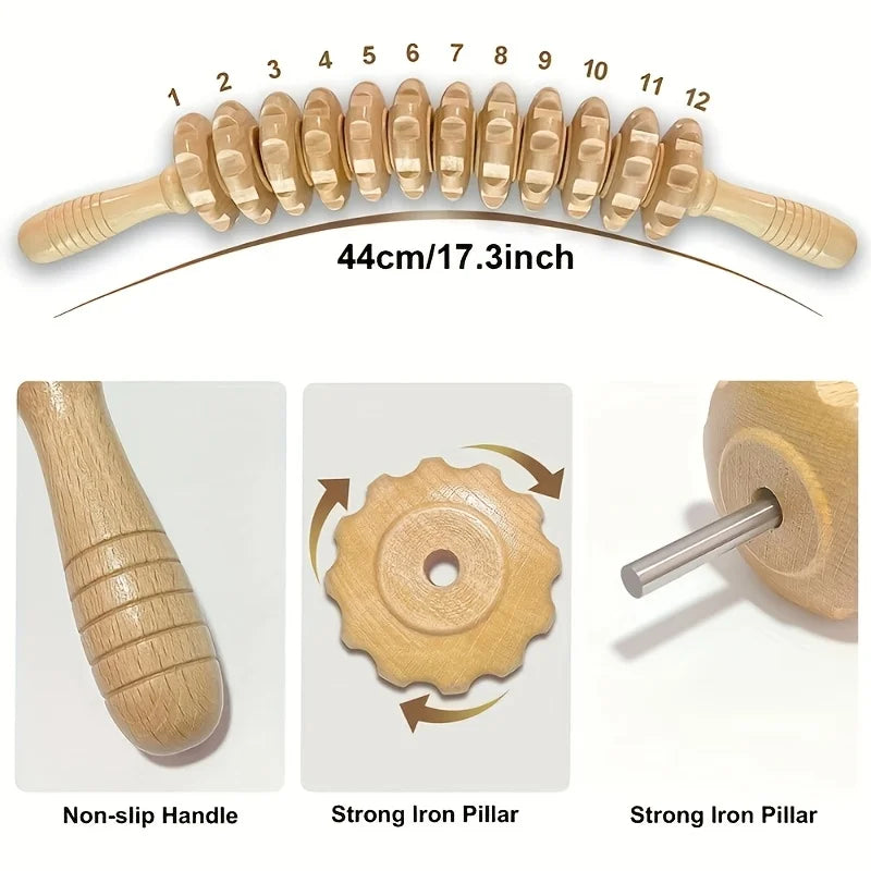 12-Wheel Wooden Fascia Roller